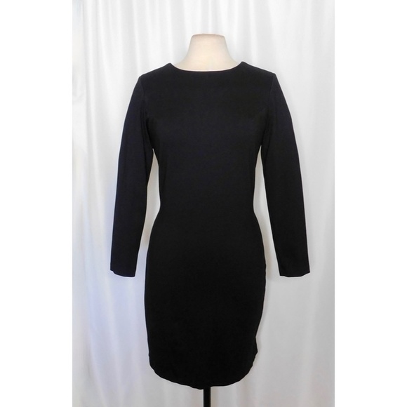 AMANDA UPRICHARD Black Open Back Bow Ponte Knit Dress Sheath Classic Large - Picture 3 of 13